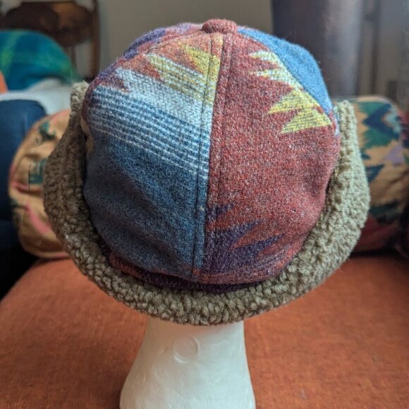 Scala Trapper Hat Blanket Sherpa Plaid Ear Flap Aztec Southwest Bomber Aviation - Picture 3 of 8
